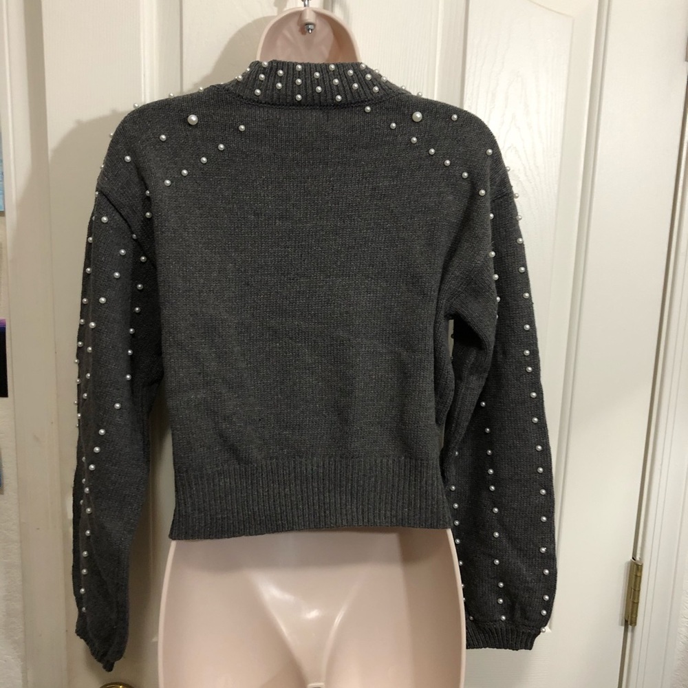 🔹Last 1🔹Sweater w/ Pearl Beads & Lantern Sleeves - Picture 8 of 8